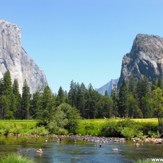 Yosemite National Park. - Yosemite Nationalpark, Aussichtspunkt, Yosemite Valley, Valley View - (Yosemite Village, Yosemite National Park, California, Vereinigte Staaten)