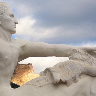 Crazy Horse Memorial. - Skulptur, Gesicht, Reiter, Black Hills, Granit, Berne, Crazy Horse Memorial, Custer, Crazy Horse, Thunderhead Mountain, Korczak Ziolkowski - (Berne, Custer, South Dakota, Vereinigte Staaten)