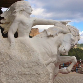 Crazy Horse Memorial. - Skulptur, Gesicht, Reiter, Black Hills, Granit, Berne, Crazy Horse Memorial, Custer, Crazy Horse, Thunderhead Mountain, Korczak Ziolkowski - (Berne, Custer, South Dakota, Vereinigte Staaten)