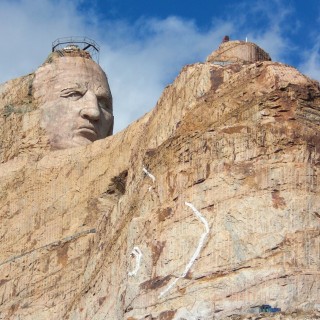 Crazy Horse Memorial. - Skulptur, Gesicht, Black Hills, Granit, Berne, Crazy Horse Memorial, Custer, Crazy Horse, Thunderhead Mountain, Korczak Ziolkowski, Kopf - (Berne, Custer, South Dakota, Vereinigte Staaten)