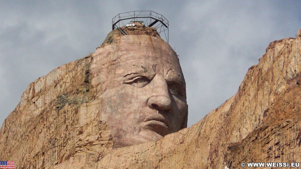 Crazy Horse Memorial. - Skulptur, Gesicht, Black Hills, Granit, Berne, Crazy Horse Memorial, Custer, Crazy Horse, Thunderhead Mountain, Korczak Ziolkowski, Kopf - (Berne, Custer, South Dakota, Vereinigte Staaten)