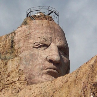 Crazy Horse Memorial. - Skulptur, Gesicht, Black Hills, Granit, Berne, Crazy Horse Memorial, Custer, Crazy Horse, Thunderhead Mountain, Korczak Ziolkowski, Kopf - (Berne, Custer, South Dakota, Vereinigte Staaten)