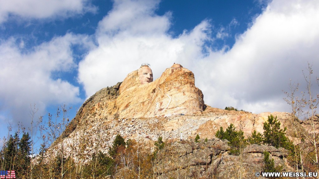 Crazy Horse Memorial. - Skulptur, Gesicht, Black Hills, Granit, Berne, Crazy Horse Memorial, Custer, Crazy Horse, Thunderhead Mountain, Korczak Ziolkowski, Kopf - (Berne, Custer, South Dakota, Vereinigte Staaten)
