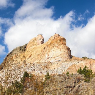 Crazy Horse Memorial. - Skulptur, Gesicht, Black Hills, Granit, Berne, Crazy Horse Memorial, Custer, Crazy Horse, Thunderhead Mountain, Korczak Ziolkowski, Kopf - (Berne, Custer, South Dakota, Vereinigte Staaten)