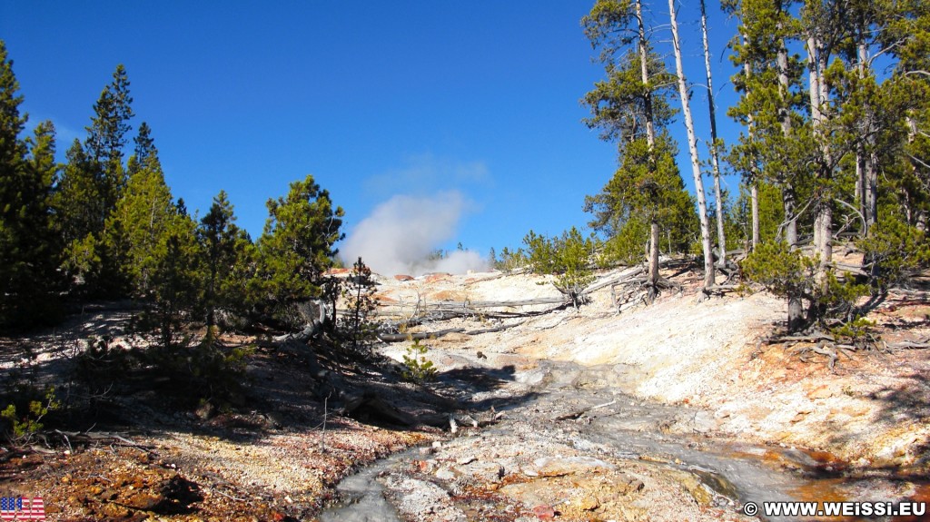 Yellowstone-Nationalpark. Steamboat Geyser, Back Basin - Norris Geyser Basin - Yellowstone-Nationalpark. - Norris Geyser Basin, Back Basin, Steamboat Geyser - (Canyon Junction, Yellowstone National Park, Wyoming, Vereinigte Staaten)