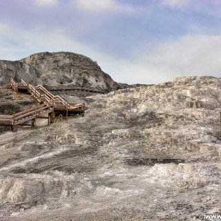 Yellowstone-Nationalpark. Minerva Terrace, Mammoth Hot Springs - Yellowstone-Nationalpark. - Lower Terraces, Mammoth Hot Springs, Minerva Terrace, Sinter-Terrassen - (Mammoth, Yellowstone National Park, Wyoming, Vereinigte Staaten)