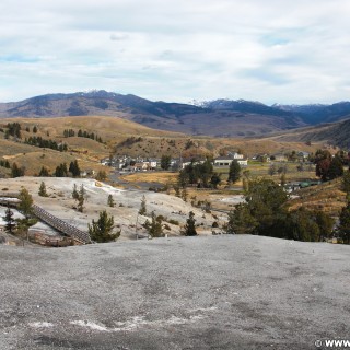 Yellowstone-Nationalpark. Mammoth Hot Springs - Yellowstone-Nationalpark. - Mammoth Hot Springs, Sinter-Terrassen - (Mammoth, Yellowstone National Park, Wyoming, Vereinigte Staaten)