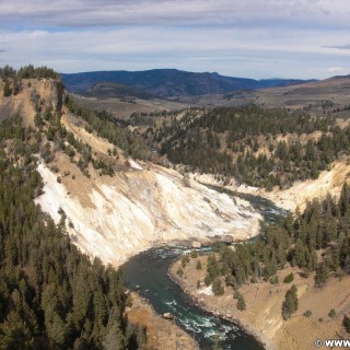 Yellowstone-Nationalpark. Calcite Springs Overlook, Tower-Roosevelt - Yellowstone-Nationalpark. - Overlook, Yellowstone River, Yellowstone River Overlook, Lookout, The Narrows, Calcite Springs, Tower-Roosevelt - (Devils Den, Yellowstone National Park, Wyoming, Vereinigte Staaten)