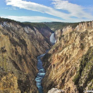 Yellowstone-Nationalpark. Grand Canyon of the Yellowstone, Grand Canyon of the Yellowstone - Lower Falls vom Artist Point am South Rim - Yellowstone-Nationalpark. - Wasserfall, Canyon, Artists Point, Yellowstone River, Lower Falls, Canyon Village, Grand Canyon of the Yellowstone, South Rim Drive, South Rim - (Canyon Village, Yellowstone National Park, Wyoming, Vereinigte Staaten)