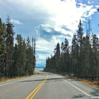 Yellowstone-Nationalpark. On the Road - Yellowstone-Nationalpark. -  - (West Thumb, Yellowstone National Park, Wyoming, Vereinigte Staaten)