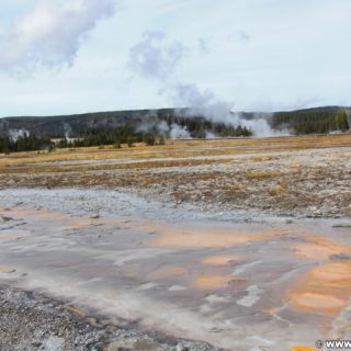 Yellowstone-Nationalpark. Old Faithful Area - Upper Geyser Basin South Section. - Old Faithful Area, Upper Geyser Basin South Section - (Three River Junction, Yellowstone National Park, Wyoming, Vereinigte Staaten)