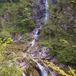 Ötschergräben - Lassingschlucht, Kienbachfall. Dem Weg entlang erreicht man als nächstes den Kienbachfall, einen kleinen Wasserfall, der kaskadenartig über die Felsen stürzt.. - Wasserfall, Wasser, Bach, Ötschergräben, Lassingschlucht, Kaskaden, Kienbachfall - (Wienerbruck, Josefsrotte, Niederösterreich, Österreich)