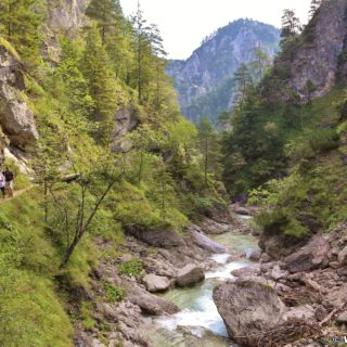 Ötschergräben - Der Grand Canyon Niederösterreichs. Bergauf der zauberhaften Landschaft und dem Ötscherbach folgend, vorbei an zahlreichen Kaskaden und Felsgebilden, erreicht man nach ca. 1,5 Stunden (4,8km) die Jausenstation Ötscherhias.. - Wasser, Bach, Ötschergräben, Vordere Ötschergräben, Ötscherbach - (Hagen, Mitterbach-Seerotte, Niederösterreich, Österreich)