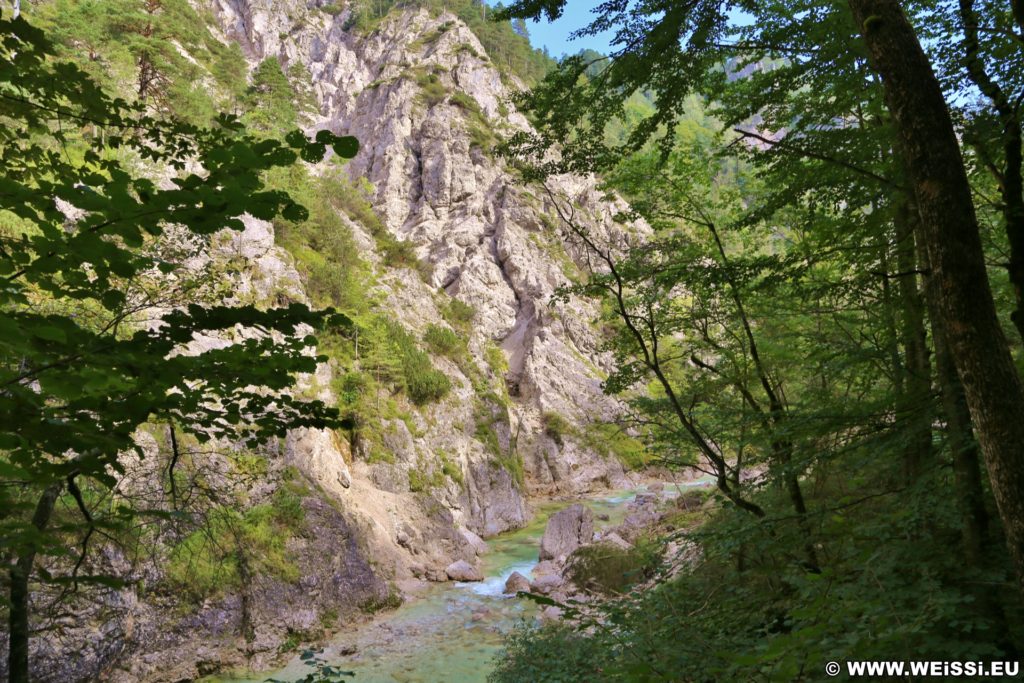 Ötschergräben - Der Grand Canyon Niederösterreichs. Bergauf der zauberhaften Landschaft und dem Ötscherbach folgend, vorbei an zahlreichen Kaskaden und Felsgebilden, erreicht man nach ca. 1,5 Stunden (4,8km) die Jausenstation Ötscherhias.. - Wasser, Bach, Ötschergräben, Vordere Ötschergräben, Ötscherbach - (Hagen, Mitterbach-Seerotte, Niederösterreich, Österreich)