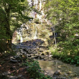 Ötschergräben - Der Grand Canyon Niederösterreichs, Schleierfall. Der Schleierfall ist ein sehenswerter Wasserfall, der über einen Felsvorsprug der hinteren Ötschergräben stürzt. Die Wasserwege am Auslauf erinnern an enen Schleier.. - Wasserfall, Wasser, Ötschergräben, Hintere Ötschergräben, Schleierfall - (Hagen, Mitterbach-Seerotte, Niederösterreich, Österreich)